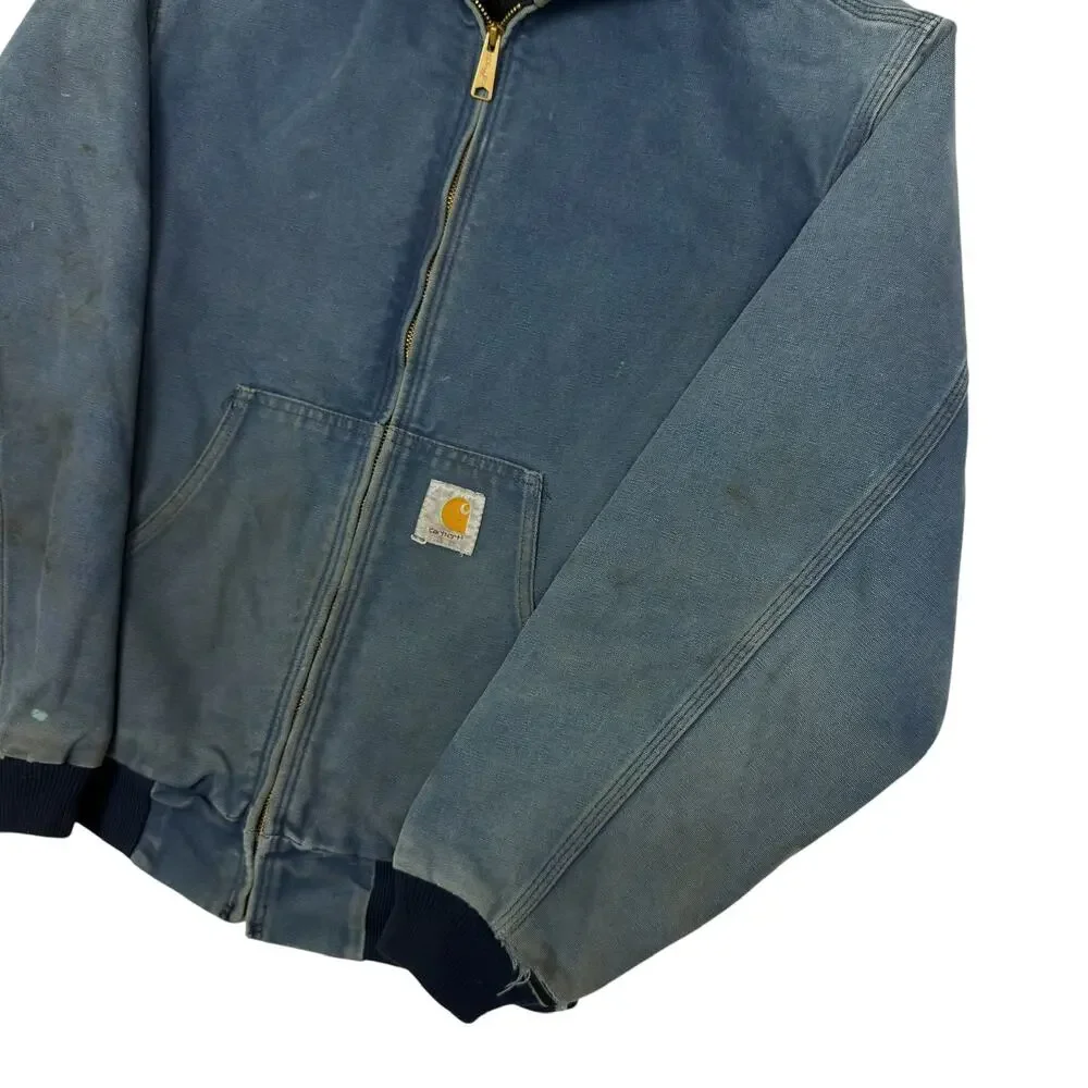 Carhartt blue hooded work wear jacket